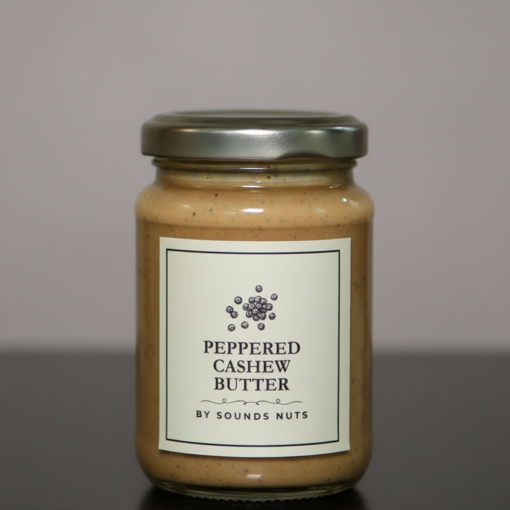 cashew butter with pepper in a jar